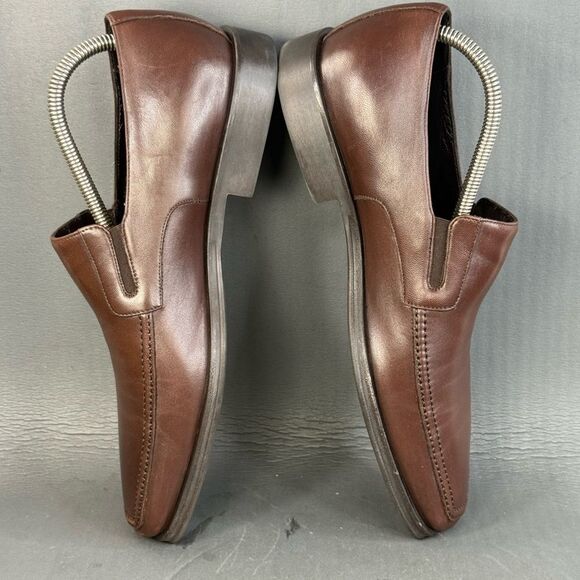 Bruno Magli Raging slip-on loafers brown nappa leather shoes men’s size 9 main image 4